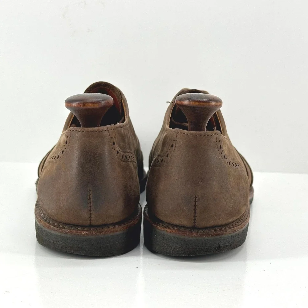 Vintage Walk-Over Shoes Men 9 D Wingtip Oxford Brown Nubuck Leather Brogue Dress